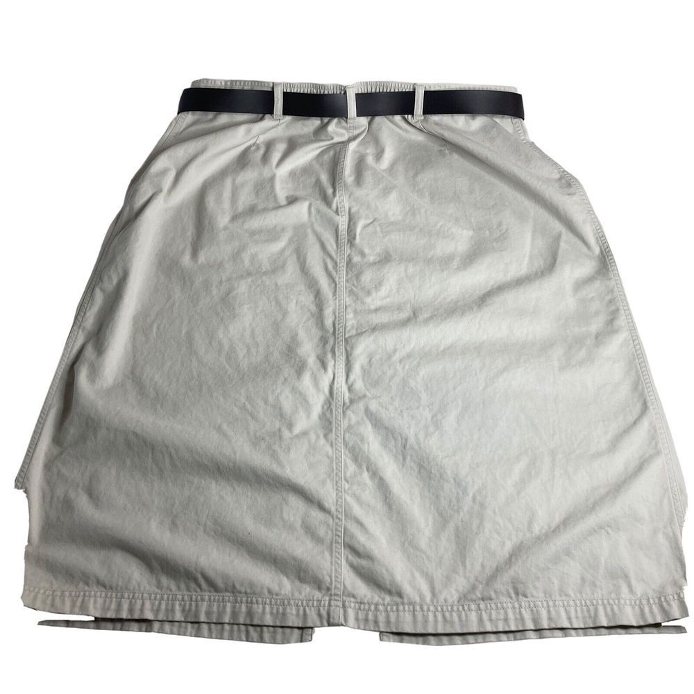Billblass Jeans wear Size 24W Beige Front Slit Pockets A-Line Skirt Belt‎